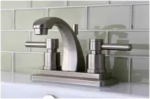 Kingston Brass KS4648DL Two Handle 4 in. Centerset Lavatory Faucet with Brass Pop-up