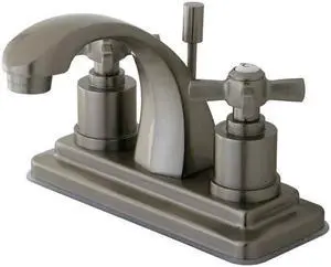 Kingston Brass KS4648ZX Kingston Brass Millennium 4 in. Centerset Lavatory Faucet, Satin Nickel