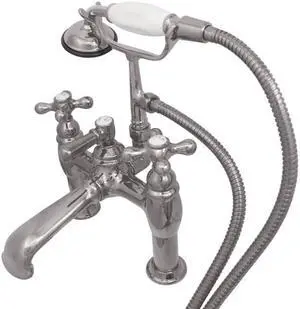 Kingston Brass CC610T1 Deck Mount Clawfoot Tub Filler with Hand Shower