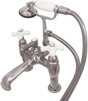 Kingston Brass CC612T1 Deck Mount Clawfoot Tub Filler with Hand Shower