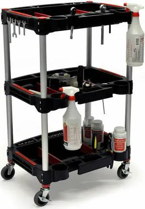 LUXOR MC-3 22-3/4"W Mechanics Three-Shelf Cart, 18"D x 32"H