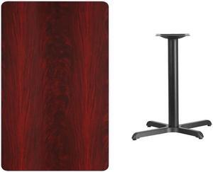 30'' x 48'' Rectangular Mahogany Laminate Table Top with 22'' x 30'' Table Height Base
