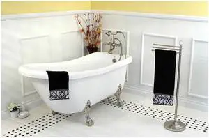 PEDESTAL TOWEL BAR IN THREE LEVEL HEIGHT W/WHITE BOX-Satin Nickel Finish