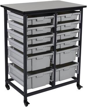 Double Row Mobile Small Bin Storage Unit