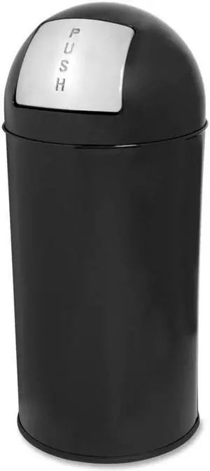 Genuine Joe Classic Round Top Receptacle Black