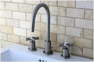 Kingston Brass KS8958ZX Kingston Brass Millennium Mini Widespread Kitchen Faucet, Satin Nickel