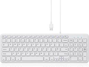 Perixx PERIBOARD-213W Wired Compact Keyboard with Low-Profile Scissor Keys Multimedia Keys Numerical Pad