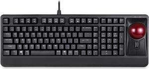 Perixx Periboard-522 Mechanical Trackball Keyboard - 2.17 Inch Large Trackball - Tilt Scrolling Wheel - Full-Size Wired Size USB Mechanical Keyboard with Optical Trackball Mouse