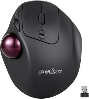 Perixx PERIMICE717 Wireless 24 GHz Ergonomic Trackball Mouse 7 Buttons 134 in Trackball 5 Programmable Buttons 2 DPI Level