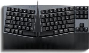 Perixx PERIBOARD-335RD Wired Ergonomic Mechanical Compact Keyboard - Low-Profile Red Linear Switches - Programmable Feature with Macro Keys - Compatible with Windows and Mac OS X - US English
