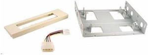 3.5" FDD/HDD/SSD Mounting Kit Bracket For 5.25" Bay (Beige)