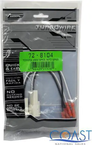 METRA 72-8104 TOYOTA UNIVERSAL SPEAKER CONNECTOR TO PLUG DIRECTLY IN HARNESS NEW