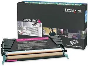 Lexmark C736H1MG OEM Toner - C736 X736 X738 Series High Yield Magenta Return Program Toner (10000 Yield)
