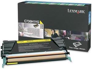 Lexmark C736H1YG OEM Toner - C736 X736 X738 Series High Yield Yellow Return Program Toner (10000 Yield)