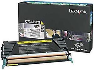 Lexmark C734A1YG OEM Toner - C734 C736 X734 X736 X738 Series Yellow Return Program Toner (6000 Yield)