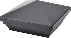 Myard PNP 115445 Screw-Free Universal Fence Pyramid Top Cap Fits Post 4 X 4 Inches (Actual Post Size 3.5 X 3.5) (Qty 5, Black)