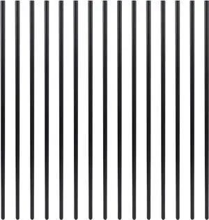 Myard 26 Inches Grooved Classic Hollow round Aluminum Deck Balusters for Deck Railing Porch (50-Pack, Matte Black)