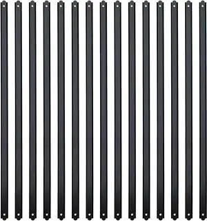 Myard 29-1/2 Inches Grooved Flat Straight Aluminum Deck Balusters with Screws for Wood Composite Facemount Deck Railing (25-Pack, Matte Black)