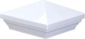 Myard PNP 115445W Screw-Free Universal Fence Pyramid Top Cap Fits Post 4 X 4 Inches (Actual Post Size 3.5 X 3.5) (Qty 1, White)