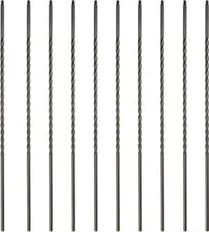 Myard Long Twist 1/2 Inches Square Iron Stair Balusters, 44 Inches 10-Pack (Satin Black + Oil-Rubbed Copper)