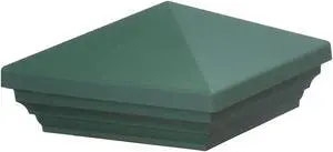 Myard PNP 115445G Screw-Free Universal Fence Pyramid Top Cap Fits Post 4 X 4 Inches (Actual Post Size 3.5 X 3.5) (Qty 10, Green)