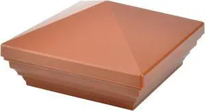 Myard PNP 115445R Screw-Free Universal Fence Pyramid Top Cap Fits Post 4 X 4 Inches (Actual Post Size 3.5 X 3.5) (Qty 5, Red Mahogany)