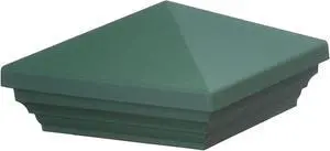 Myard PNP 115445G Screw-Free Universal Fence Pyramid Top Cap Fits Post 4 X 4 Inches (Actual Post Size 3.5 X 3.5) (Qty 5, Green)