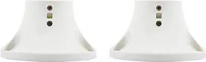 Myard 3" Surface Mount Base Anchor Flange for 1.9" Swimming Pool Rail Handrail Ladder to Concrete or Wood Deck (Ivory White, 2-Pack)