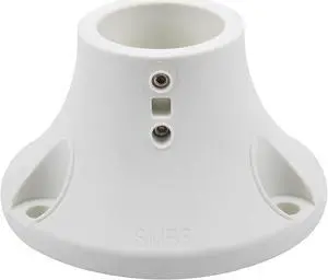 Myard 3" Surface Mount Base Anchor Flange for 1.9" Swimming Pool Rail Handrail Ladder to Concrete or Wood Deck (Ivory White, 1-Pack)