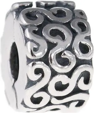 Genuine PANDORA Sterling Silver S Clip Charm 790338