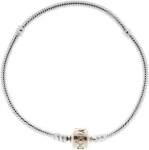 PANDORA Sterling Silver 7.5 Charm Bracelet w/ 14k Gold Clasp 590702HG-19"
