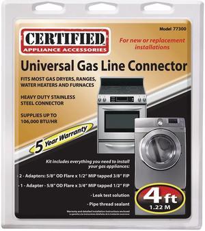 Certified Appliance Accessories GASCONNECTKT Universal Gas Dryer/Range Connector Kit