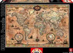 Antique World Map 1000-Piece Puzzle