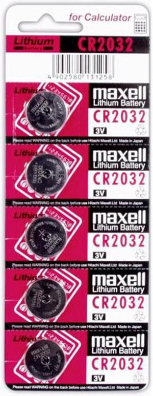 maxell CR2032 3V Lithium Battery 1PACK (5PC) Single Use Batteries