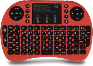 Rii i8+ Mini Wireless Keyboard for PS4 Xbox 360 Kodi Raspberry PI Android TV Box - Red