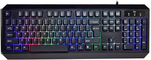 Rii RK300 Rainbow RGB Backlit Gaming Keyboard, 104 Keys USB Wired Multimedia Keyboard for Gaming