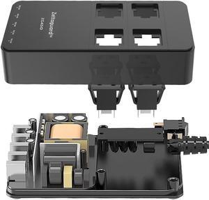 Zettaguard Mini 4-Outlet Travel Power Strip / Surge Protector with USB Charger / USB Charging Station (5-Port Smart, 40W/8A) and 5 Feet Power Cord for Home, Office, Hotel, & Dresser (ZG450 Black)