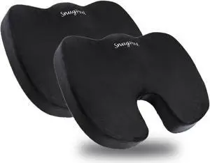 SnugPad 100% Memory Foam Non-Slip Orthopedic Coccyx Tailbone Office Chair (2-Packs)