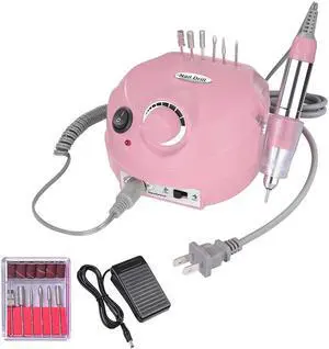 30000RPM Professional Electric Nail Drill Machine Nails Care Polisher Machine Kit Pink