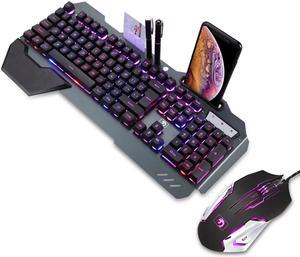 Mechanical feel Gaming Keyboard, RGB Backlit Modes Waterproof Wired Gaming Keyboard For PC Desktop