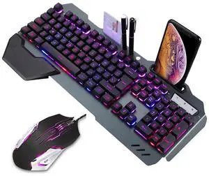 Chicong Wired Gaming Keyboard with mouse Mechanical feel RGB Backlit Modes Waterproof For Home PC Office Desktop