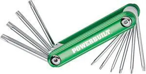 Powerbuilt 10 Pc. Aluminum Folding Star Hex Key, T6 to T30 - 940786