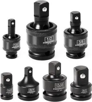 Powerbuilt 7 Piece Impact Universal Joint and Adapter Set - 647095