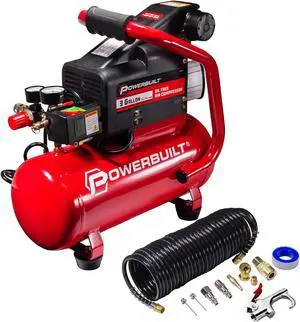 Powerbuilt 3 Gallon Heavy Duty Oil Free Style Air Compressor Kit - 240039