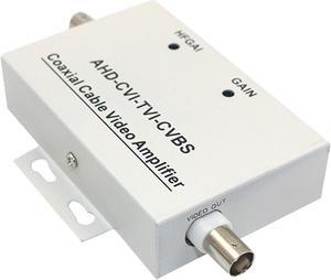 Coaxial Cable Video Amplifier, Support HD-TVI/CVI/AHD/CVBS 1CH input and 1CH output Video Signal Amplify Extender BNC Connector