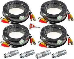 ACELEVEL 4 PACK PREMIUM 100Ft.THICK BNC EXTENSION CABLES FR CLOVER SYSTEMS BLACK - OEM