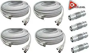 ACELEVEL 4PK RG59 PREMIUM UL LISTED 100FT CAB FOR SDI QSEE SYSTEMS WHITE COLOR - OEM