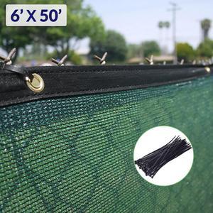 6' x 50' Fence Windscreen Privacy Screen Shade Cover Fabric Mesh Tarp, Green
