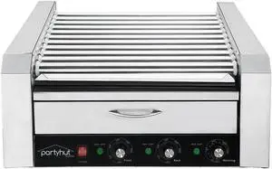 Commercial Hot Dog Machine 11 Roller and 30 Hotdog Grill Cooker with Bun Warmer