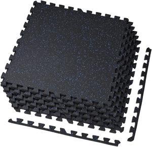 Xspec 1/2" Thick 48 Sq Ft Rubber Top EVA Foam Home Gym Mats 12 pcs, Blue Black Xspec 1/2" Thick 48 Sq Ft Rubber Top EVA Foam Home Gym Mats 12 pcs, Blue Black